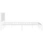 vidaXL Estructura de cama de metal con cabecero blanco 183x213 cm