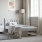 vidaXL Estructura de cama de metal con cabecero blanco 90x200 cm vidaXL Estructura de cama de metal con cabecero blanco 90x200 cm