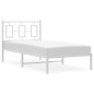 vidaXL Estructura de cama de metal con cabecero blanco 90x200 cm vidaXL Estructura de cama de metal con cabecero blanco 90x200 cm