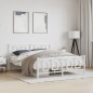 vidaXL Estructura cama metal con cabecero y estribo blanco 150x200 cm vidaXL Estructura cama metal con cabecero y estribo blanco 150x200 cm