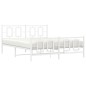 vidaXL Estructura cama metal con cabecero y estribo blanco 150x200 cm vidaXL Estructura cama metal con cabecero y estribo blanco 150x200 cm