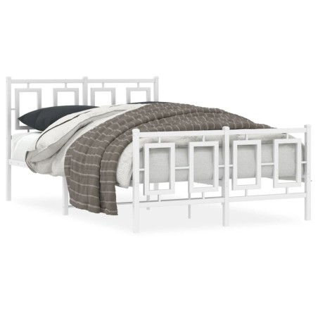 vidaXL Estructura cama metal con cabecero y estribo blanco 120x200 cm