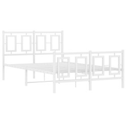 vidaXL Estructura cama metal con cabecero y estribo blanco 120x200 cm