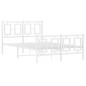 vidaXL Estructura cama metal con cabecero y estribo blanco 120x200 cm