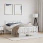 vidaXL Estructura cama metal con cabecero y estribo blanco 120x200 cm