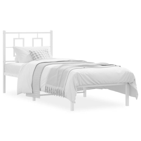 vidaXL Estructura de cama de metal con cabecero blanco 80x200 cm
