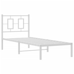 vidaXL Estructura de cama de metal con cabecero blanco 80x200 cm