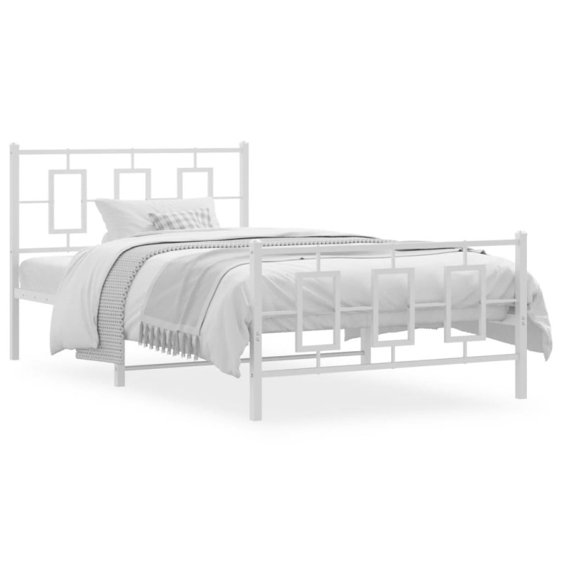 vidaXL Estructura cama metal con cabecero y pie cama blanca 107x203 cm vidaXL Estructura cama metal con cabecero y pie cama blanca 107x203 cm