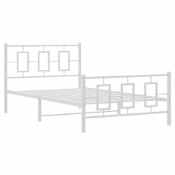 vidaXL Estructura cama metal con cabecero y pie cama blanca 107x203 cm