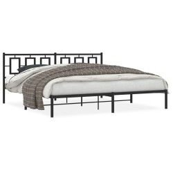 vidaXL Estructura de cama con cabecero metal negro 200x200 cm