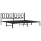 vidaXL Estructura de cama con cabecero metal negro 200x200 cm vidaXL Estructura de cama con cabecero metal negro 200x200 cm