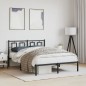 vidaXL Estructura de cama con cabecero metal negro 140x190 cm vidaXL Estructura de cama con cabecero metal negro 140x190 cm