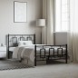 vidaXL Estructura de cama con cabecero y estribo metal negro 107x203cm vidaXL Estructura de cama con cabecero y estribo metal negro 107x203cm