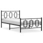 vidaXL Estructura de cama con cabecero y estribo metal negro 107x203cm vidaXL Estructura de cama con cabecero y estribo metal negro 107x203cm