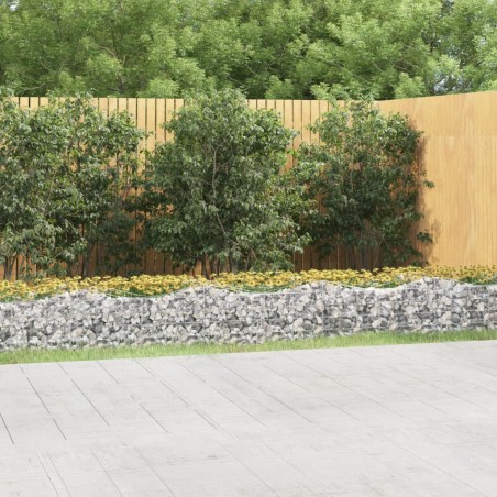 vidaXL Arriate de gaviones forma arco hierro galvanizado 600x100x50 cm