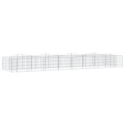 vidaXL Arriate de gaviones forma arco hierro galvanizado 600x100x50 cm