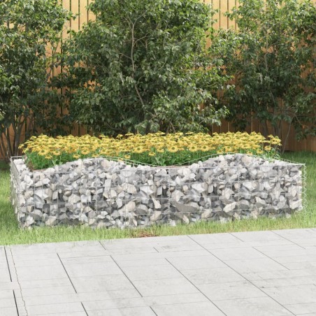 vidaXL Arriate de gaviones forma arco hierro galvanizado 200x100x50 cm