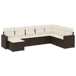vidaXL Set sofás de jardín 8 piezas y cojines ratán sintético marrón