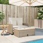 vidaXL Sofá de jardín con cojines 2 plazas ratán y madera acacia beige vidaXL Sofá de jardín con cojines 2 plazas ratán y madera acacia beige