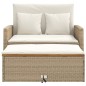 vidaXL Sofá de jardín con cojines 2 plazas ratán y madera acacia beige vidaXL Sofá de jardín con cojines 2 plazas ratán y madera acacia beige