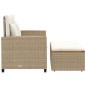 vidaXL Sofá de jardín con cojines 2 plazas ratán y madera acacia beige vidaXL Sofá de jardín con cojines 2 plazas ratán y madera acacia beige