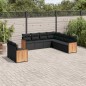 vidaXL Set de sofás de jardín 8 piezas y cojines ratán sintético negro vidaXL Set de sofás de jardín 8 piezas y cojines ratán sintético negro