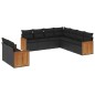 vidaXL Set de sofás de jardín 8 piezas y cojines ratán sintético negro vidaXL Set de sofás de jardín 8 piezas y cojines ratán sintético negro