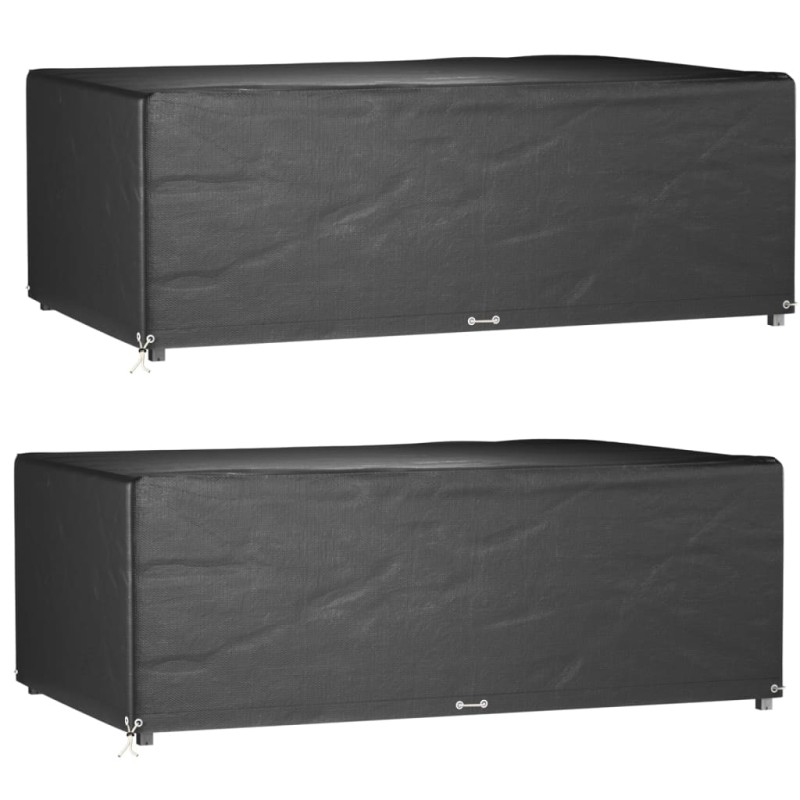 vidaXL Fundas muebles jardín 2 uds 12 ojales rectangular 213x132x75 cm vidaXL Fundas muebles jardín 2 uds 12 ojales rectangular 213x132x75 cm