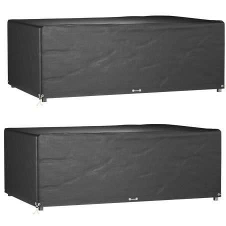 vidaXL Fundas muebles jardín 2 uds 12 ojales rectangular 213x132x75 cm