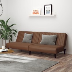 vidaXL Sofá cama de 2 plazas cuero sintético marrón