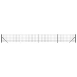 vidaXL Cerca de alambre con brida gris antracita 0,8x10 m