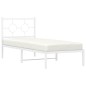 vidaXL Estructura de cama de metal con cabecero blanco 75x190 cm vidaXL Estructura de cama de metal con cabecero blanco 75x190 cm
