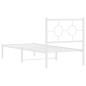 vidaXL Estructura de cama de metal con cabecero blanco 75x190 cm vidaXL Estructura de cama de metal con cabecero blanco 75x190 cm