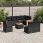 vidaXL Set de sofás de jardín 8 piezas y cojines ratán sintético negro vidaXL Set de sofás de jardín 8 piezas y cojines ratán sintético negro