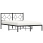vidaXL Estructura de cama con cabecero metal negro 140x200 cm