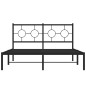 vidaXL Estructura de cama con cabecero metal negro 140x200 cm