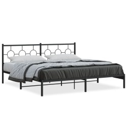 vidaXL Estructura de cama con cabecero metal negro 200x200 cm