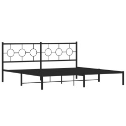 vidaXL Estructura de cama con cabecero metal negro 200x200 cm