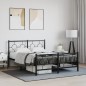 vidaXL Estructura de cama cabecero y estribo metal negro 140x190 cm vidaXL Estructura de cama cabecero y estribo metal negro 140x190 cm