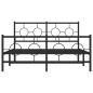 vidaXL Estructura de cama cabecero y estribo metal negro 140x190 cm vidaXL Estructura de cama cabecero y estribo metal negro 140x190 cm