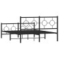 vidaXL Estructura de cama cabecero y estribo metal negro 140x190 cm vidaXL Estructura de cama cabecero y estribo metal negro 140x190 cm
