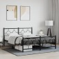 vidaXL Estructura de cama cabecero y estribo metal negro 150x200 cm