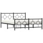 vidaXL Estructura de cama cabecero y estribo metal negro 150x200 cm
