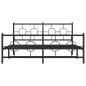 vidaXL Estructura de cama cabecero y estribo metal negro 150x200 cm