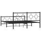 vidaXL Estructura de cama cabecero y estribo metal negro 150x200 cm