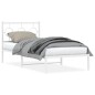 vidaXL Estructura de cama de metal con cabecero blanco 90x190 cm vidaXL Estructura de cama de metal con cabecero blanco 90x190 cm