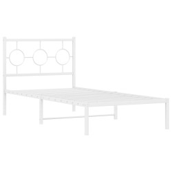 vidaXL Estructura de cama de metal con cabecero blanco 90x190 cm