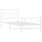 vidaXL Estructura cama metal con cabecero y pie cama blanca 90x200 cm vidaXL Estructura cama metal con cabecero y pie cama blanca 90x200 cm