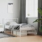 vidaXL Estructura cama metal con cabecero y pie cama blanca 90x200 cm vidaXL Estructura cama metal con cabecero y pie cama blanca 90x200 cm