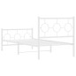 vidaXL Estructura cama metal con cabecero y pie cama blanca 90x200 cm vidaXL Estructura cama metal con cabecero y pie cama blanca 90x200 cm